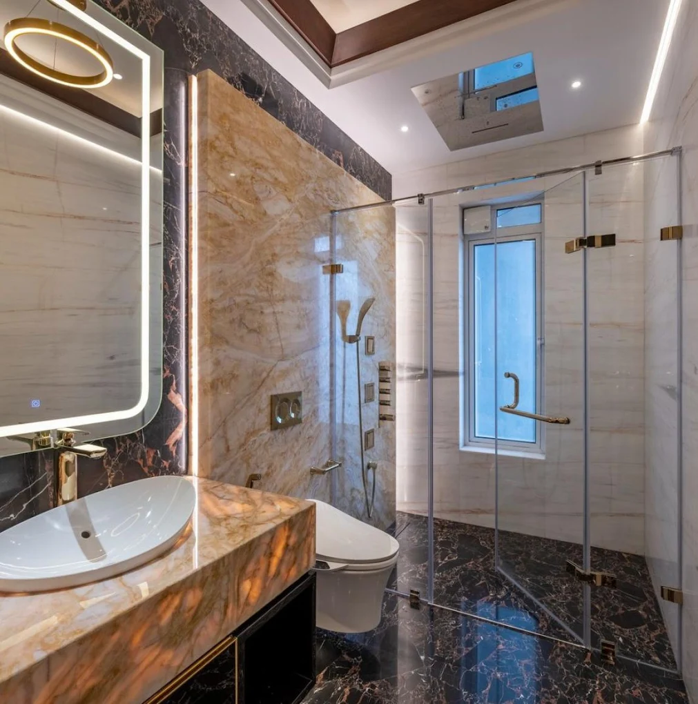 Premium toughened glass shower cubicle installation